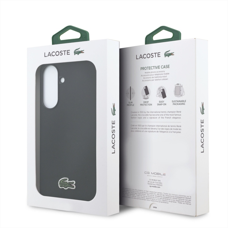 Lacoste Iconic Petit Pique Woven Logo MagSafe zadný kryt pre Samsung Galaxy A57 Black
