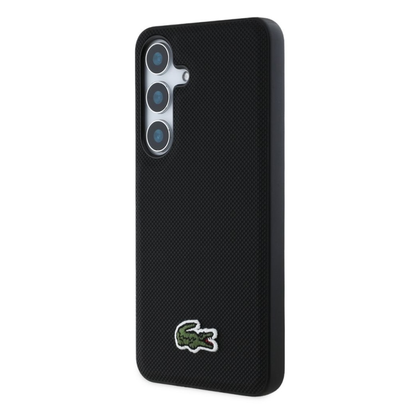 Lacoste Iconic Petit Pique Woven Logo MagSafe zadný kryt pre Samsung Galaxy S25 Black