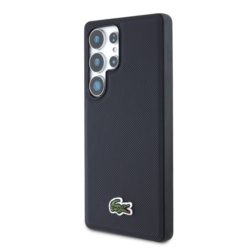 Lacoste Iconic Petit Pique Woven Logo MagSafe zadný kryt pre Samsung Galaxy S25 Ultra Blue