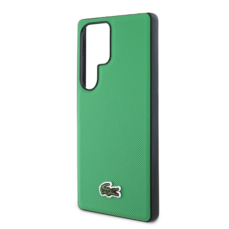 Lacoste Iconic Petit Pique Woven Logo MagSafe zadný kryt pre Samsung Galaxy S25 Ultra Green