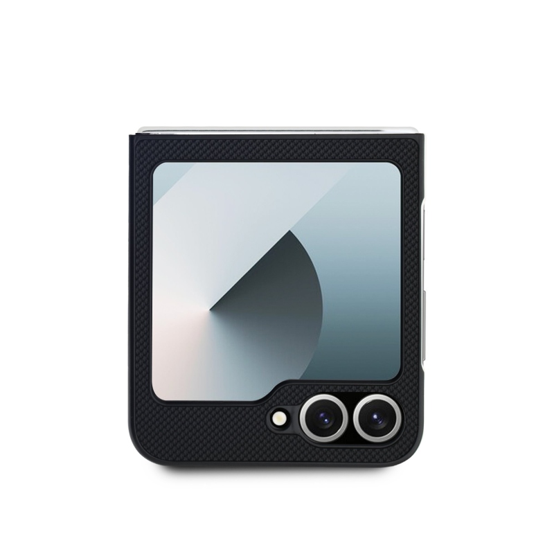 Lacoste Iconic Petit Pique Woven Logo MagSafe Zadný Kryt pre Samsung Galaxy Z Flip 6/7 FE Black