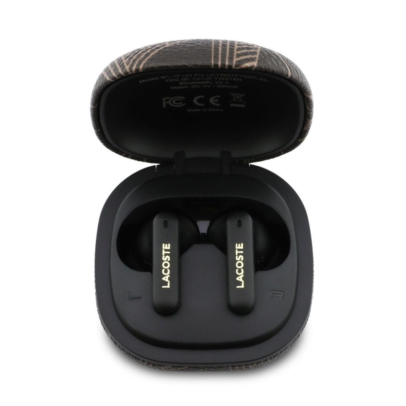 Bezdrôtové slúchadlá Lacoste Monogram Blend ANC/ENC TWS, hnedé