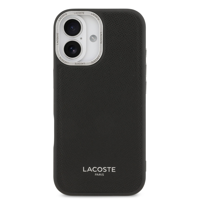 Lacoste PU kožený zadný kryt Champs Elysees MagSafe pre iPhone 17 Black