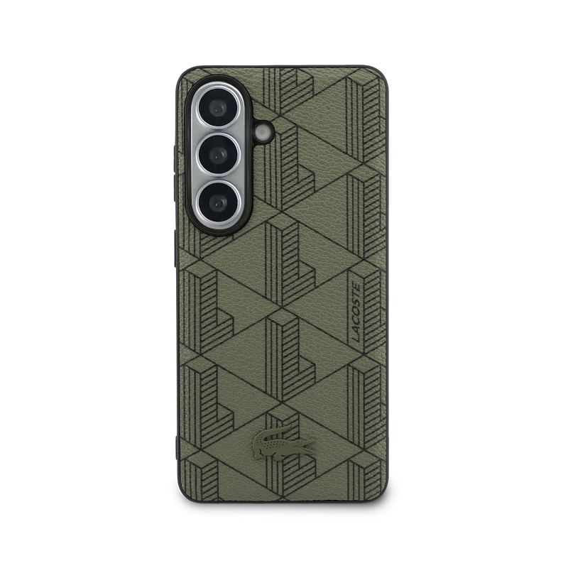 Lacoste PVC Blend Monogram Magnetic Back Cover pre Samsung Galaxy S26 Khaki
