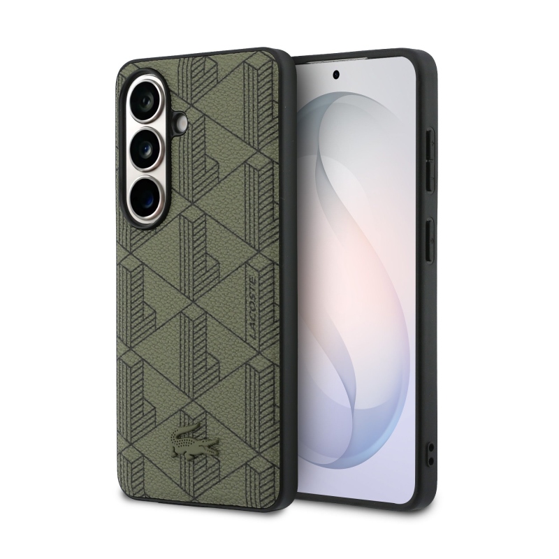 Lacoste PVC Blend Monogram Magnetic Back Cover pre Samsung Galaxy S26 Khaki