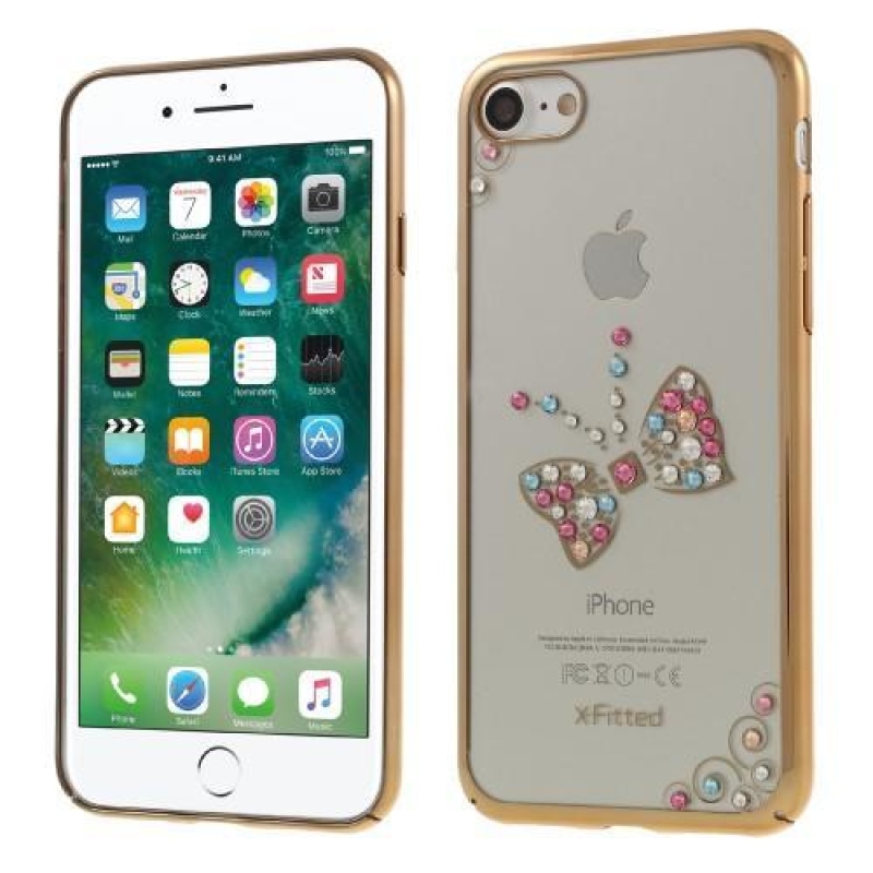 Ladies plastový obal krystay na iPhone 7 a 8 - zlaté