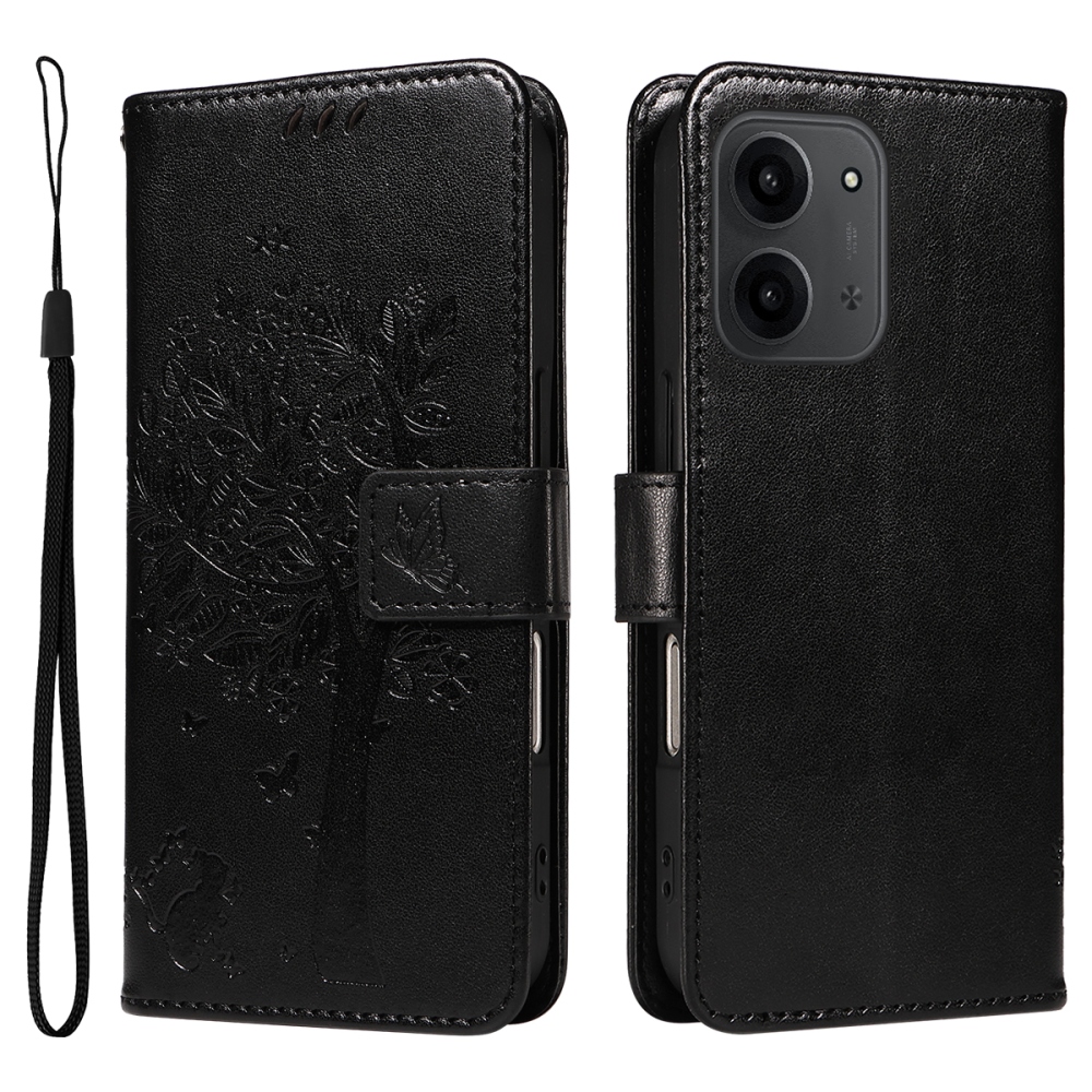 Trees knižkové púzdro na Xiaomi Redmi 15C 4G/5G (173mm) - čierne