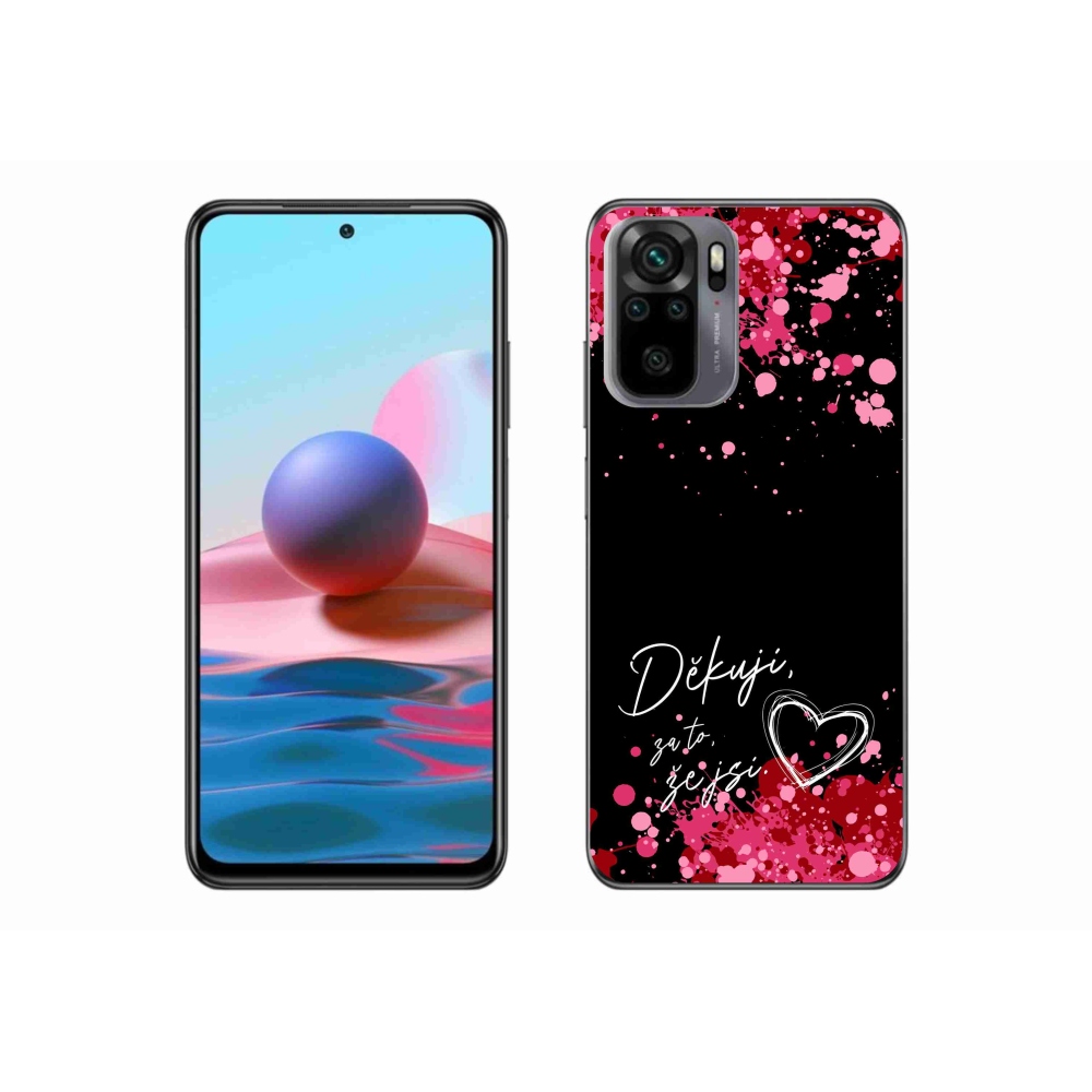 Gélový kryt mmCase na Xiaomi Redmi Note 10S - zamilovaný text 2 čierne pozadie