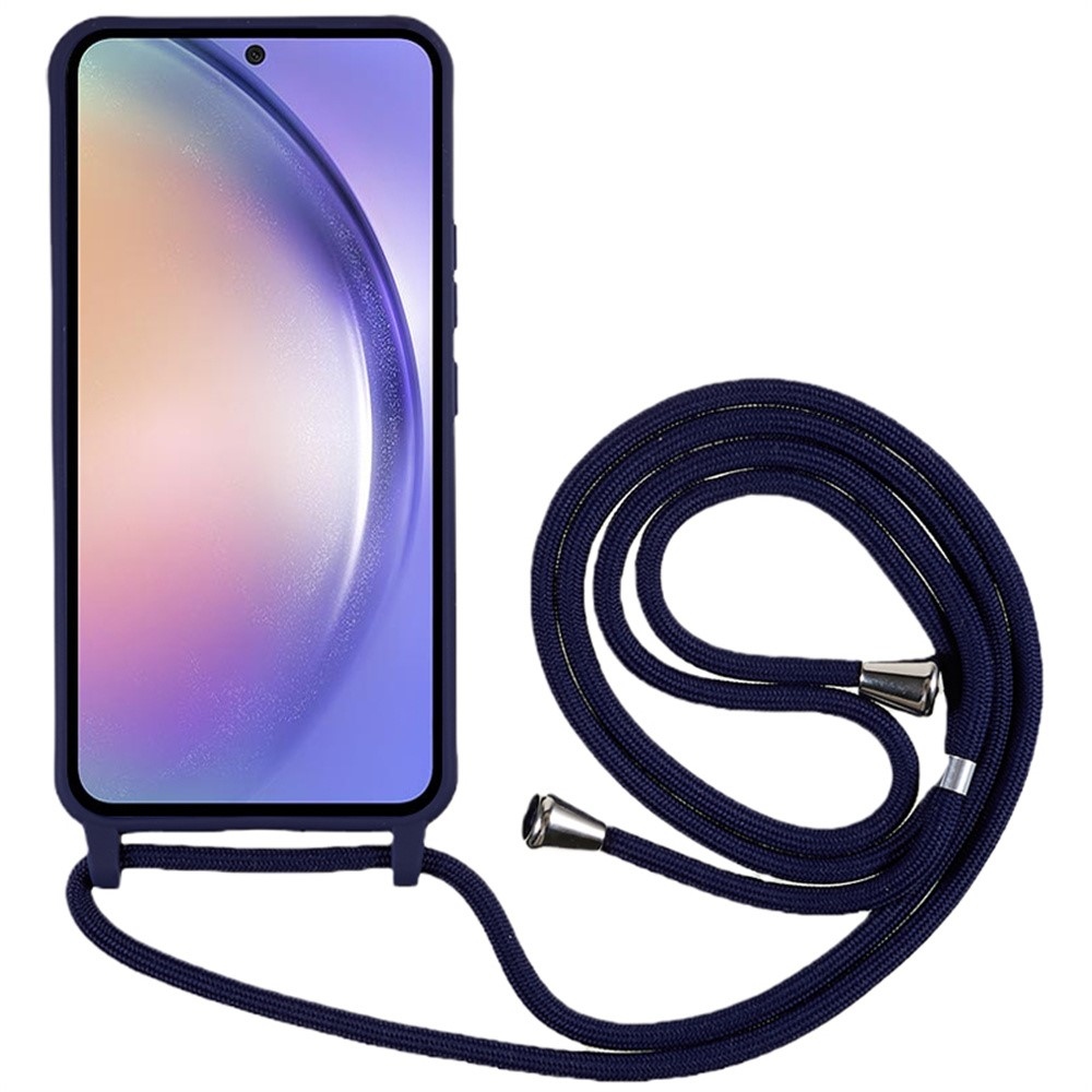 Lany gélový obal so šnúrkou na Samsung Galaxy S26 FE - tmavomodrý