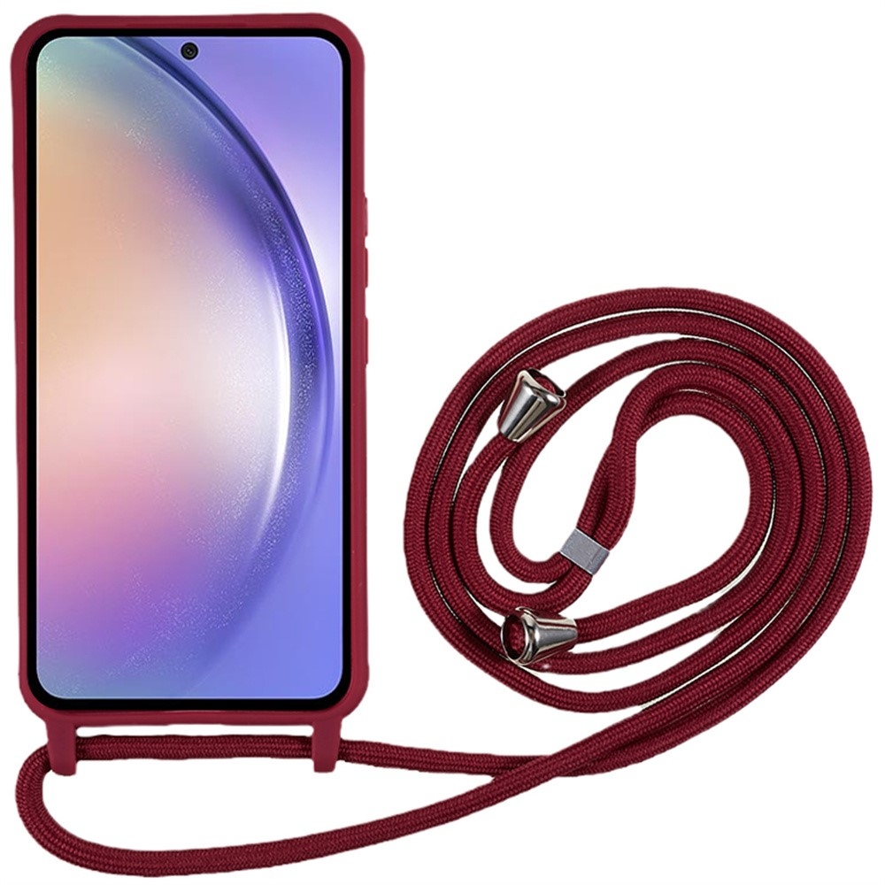 Lany gélový obal so šnúrkou na Samsung Galaxy S26 FE - vínový