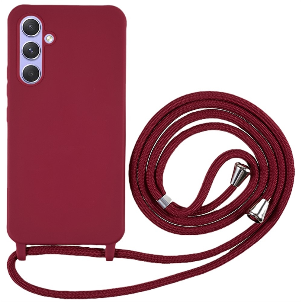 Lany gélový obal so šnúrkou na Samsung Galaxy S26 FE - vínový