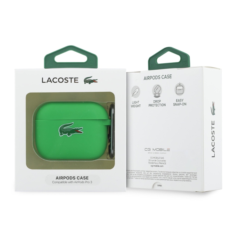 Lacoste Liquid Silicone Croc Logo Case pre AirPods Pro 3 Green