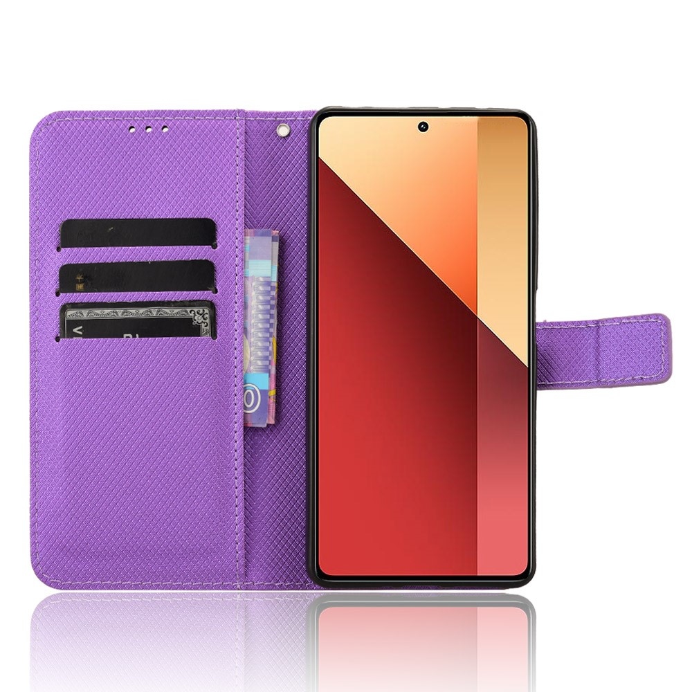 Diamond knižkové púzdro na Xiaomi Redmi Note 14S/Note 13 Pro 4G/Poco M6 Pro - fialové