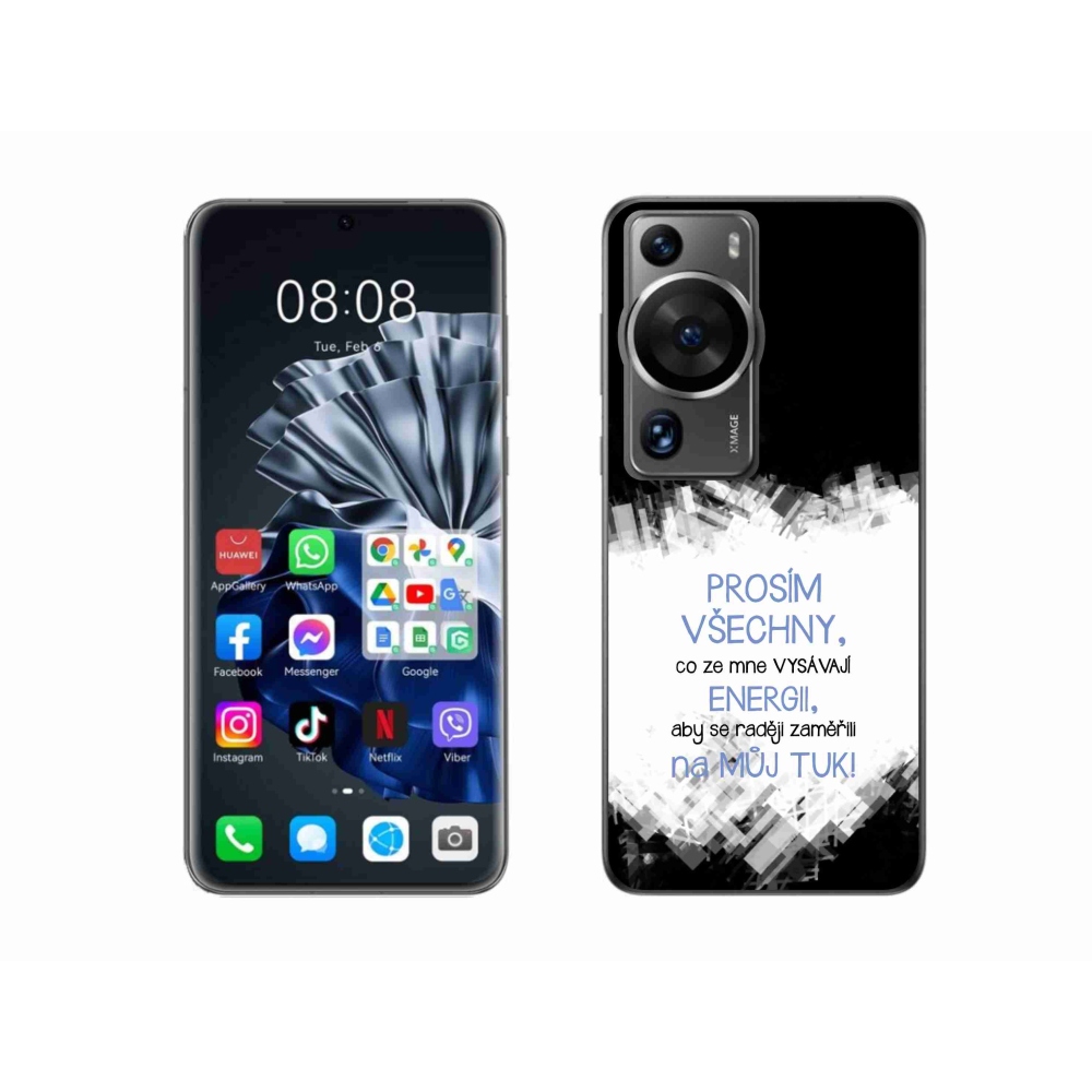 Gélový kryt mmCase na Huawei P60 Pro - vtipný text 1 modrý