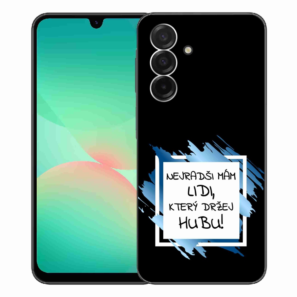 Gélový kryt mmCase na Samsung Galaxy A26 5G - vtipný text 7 bieločierne pozadie