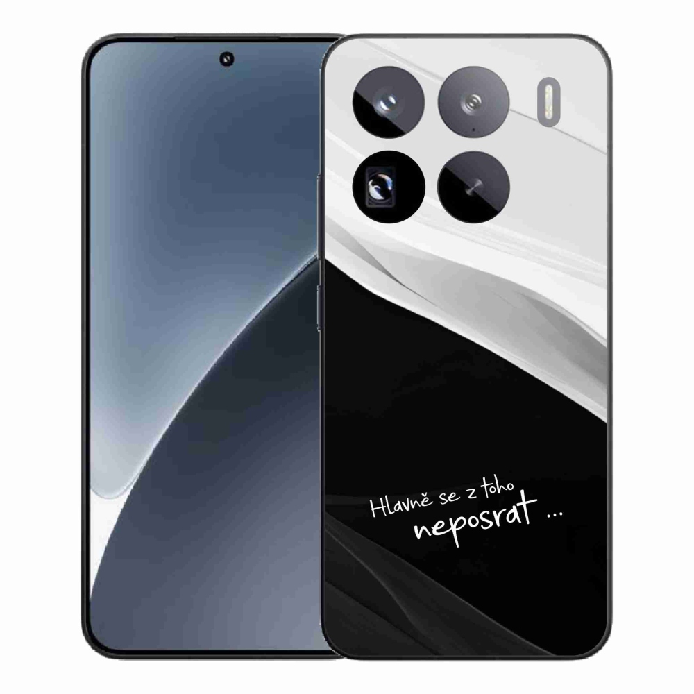 Gélový kryt mmCase na Xiaomi 15 Pro - vtipný text 13 čiernobiele pozadie