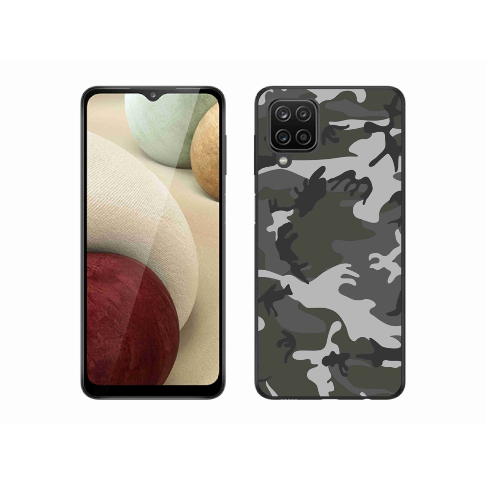 Gélový kryt mmCase na Samsung Galaxy A12 - maskáčový vzor