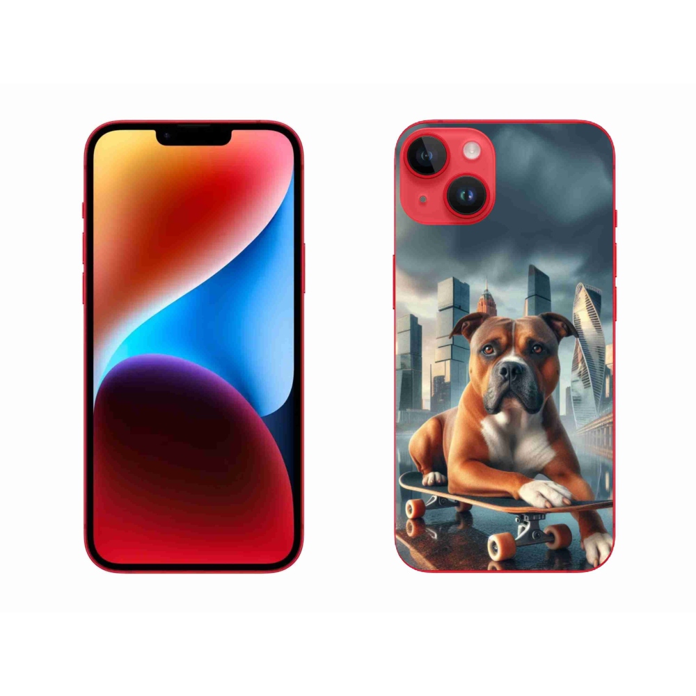 Gélový kryt mmCase na iPhone 14 Plus - pes na skateboarde