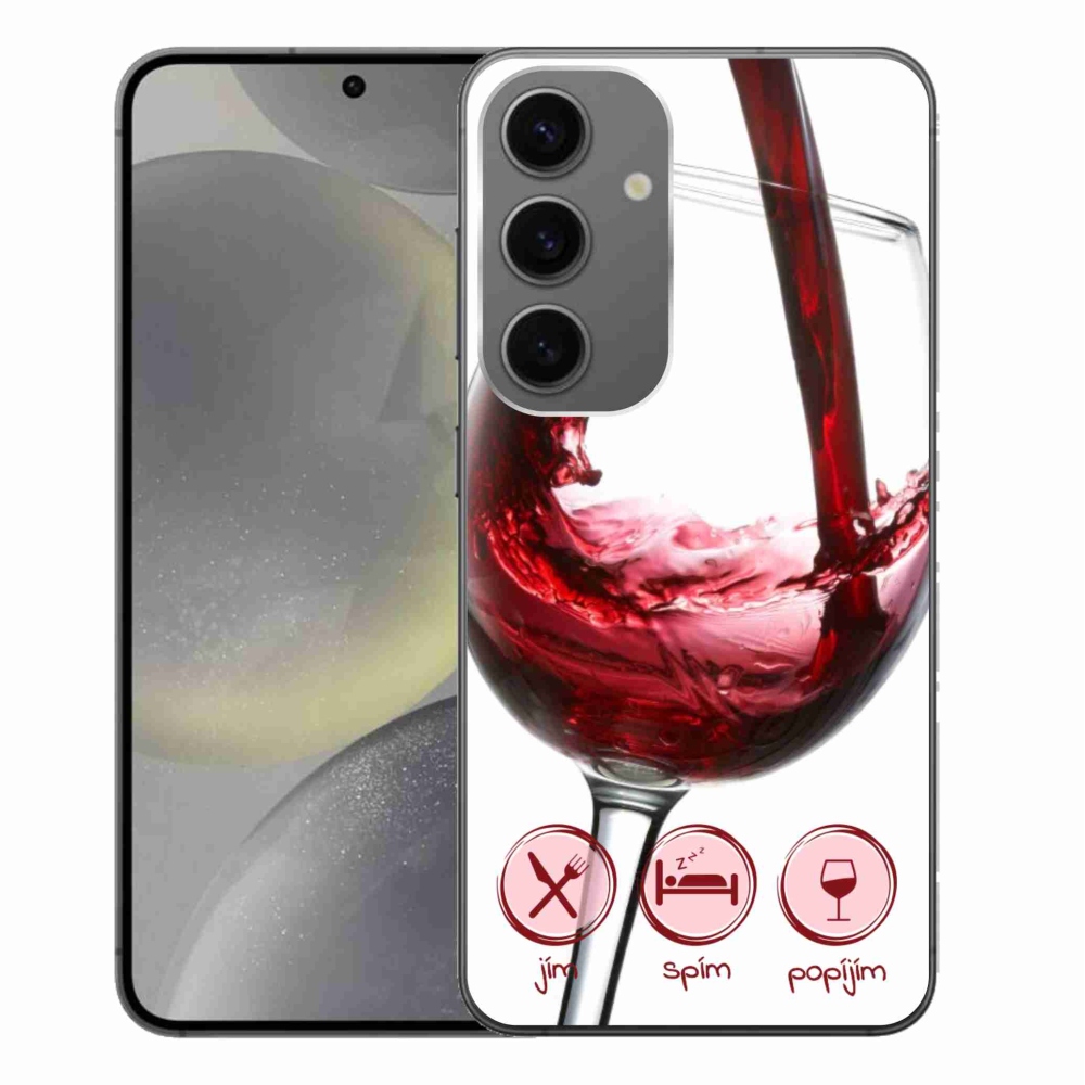 Gélový obal mmCase na Samsung Galaxy S24+ - pohár vína červené