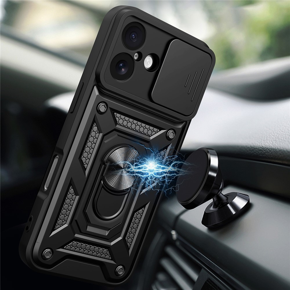 Ring odolný kryt na iPhone 17 - čierny