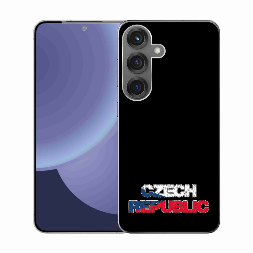 Gélový kryt mmCase na Samsung Galaxy S25 - Czech Republic čierne pozadie