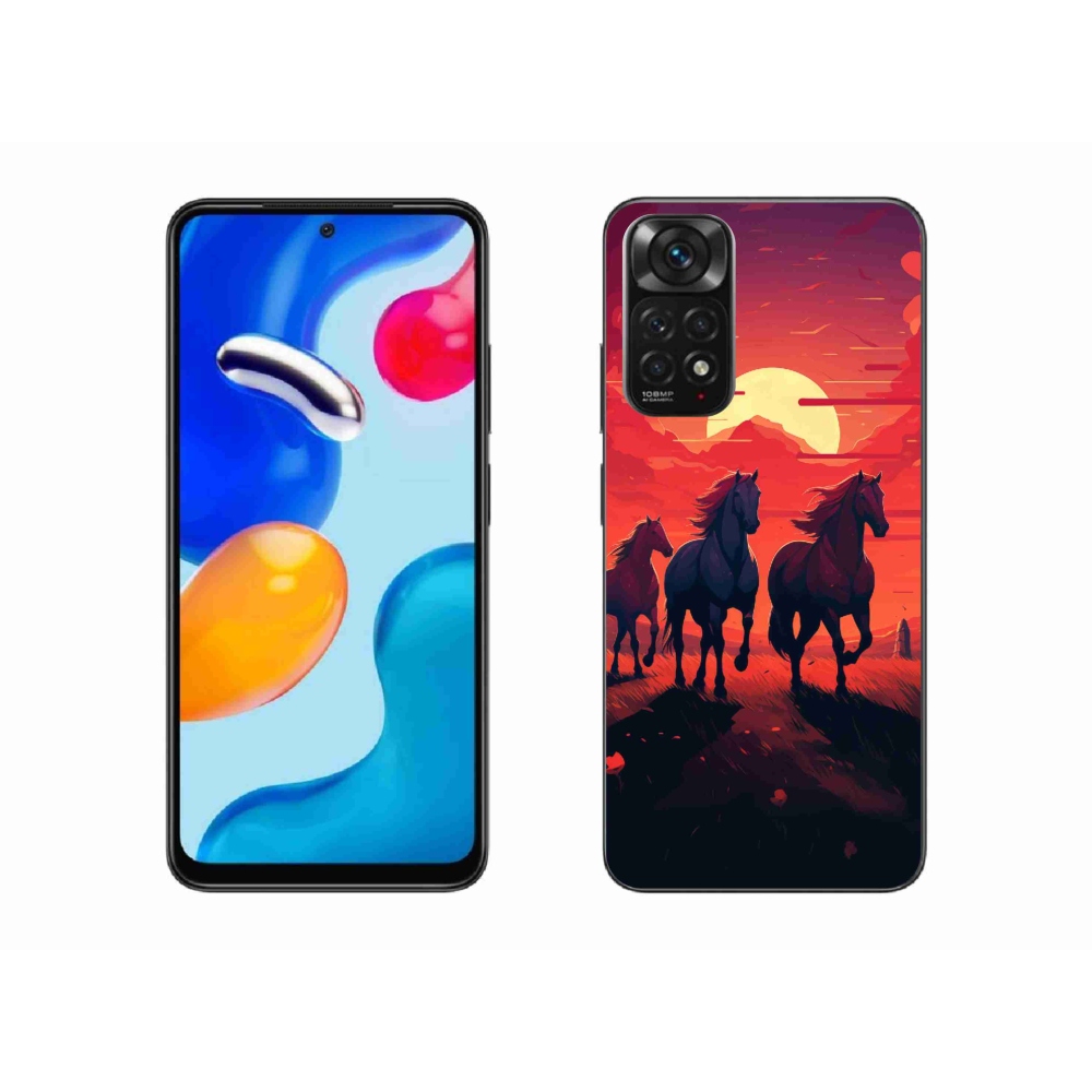 Gélový kryt mmCase na Xiaomi Redmi Note 11S 4G - kone a západ slnka