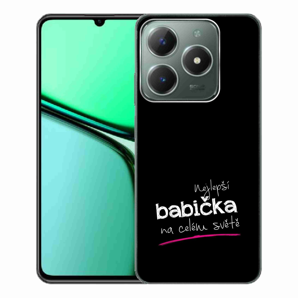 Gélový kryt mmCase na Realme C61 - najlepšia babička 4 čierne pozadie