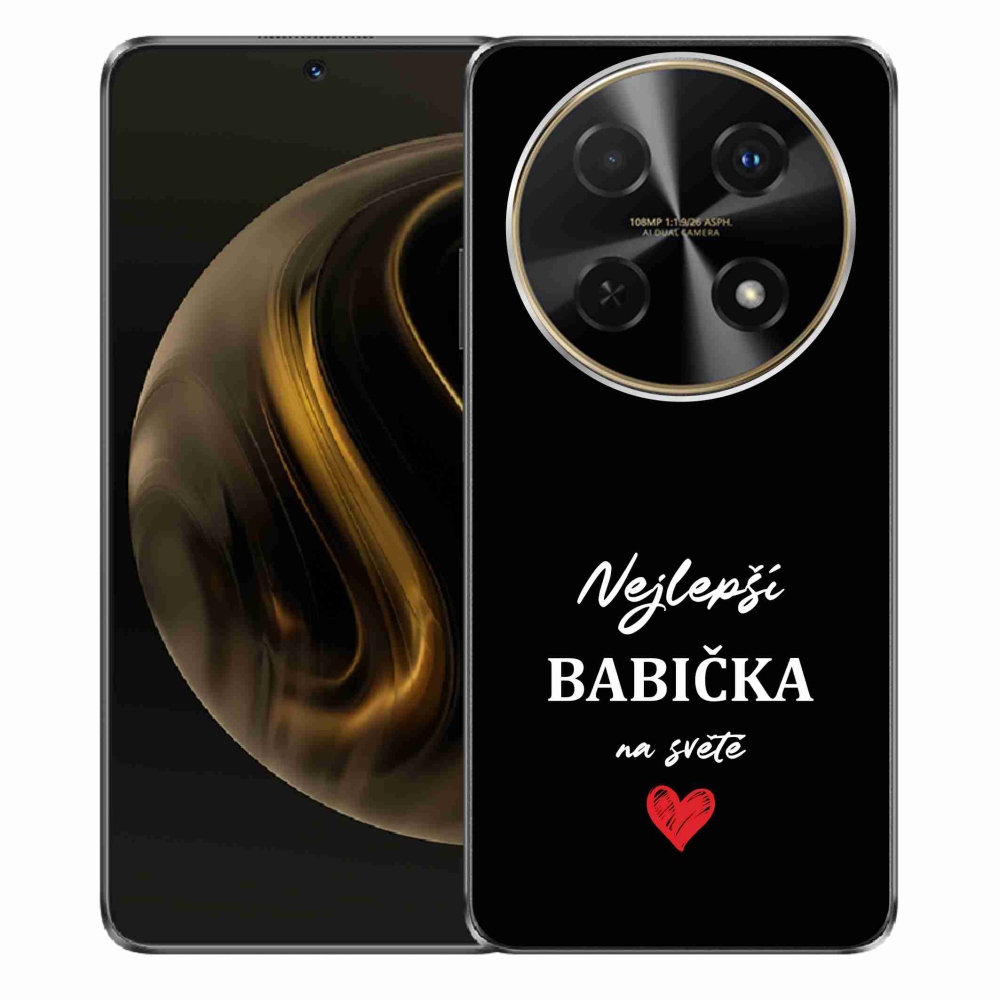Gélový kryt mmCase na Huawei Nova 12i - najlepšia babička 1 čierne pozadie