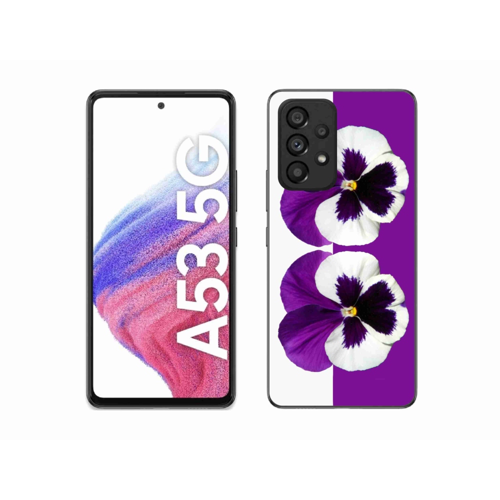 Gélový kryt mmCase na Samsung Galaxy A53 5G - fialovobiely kvet