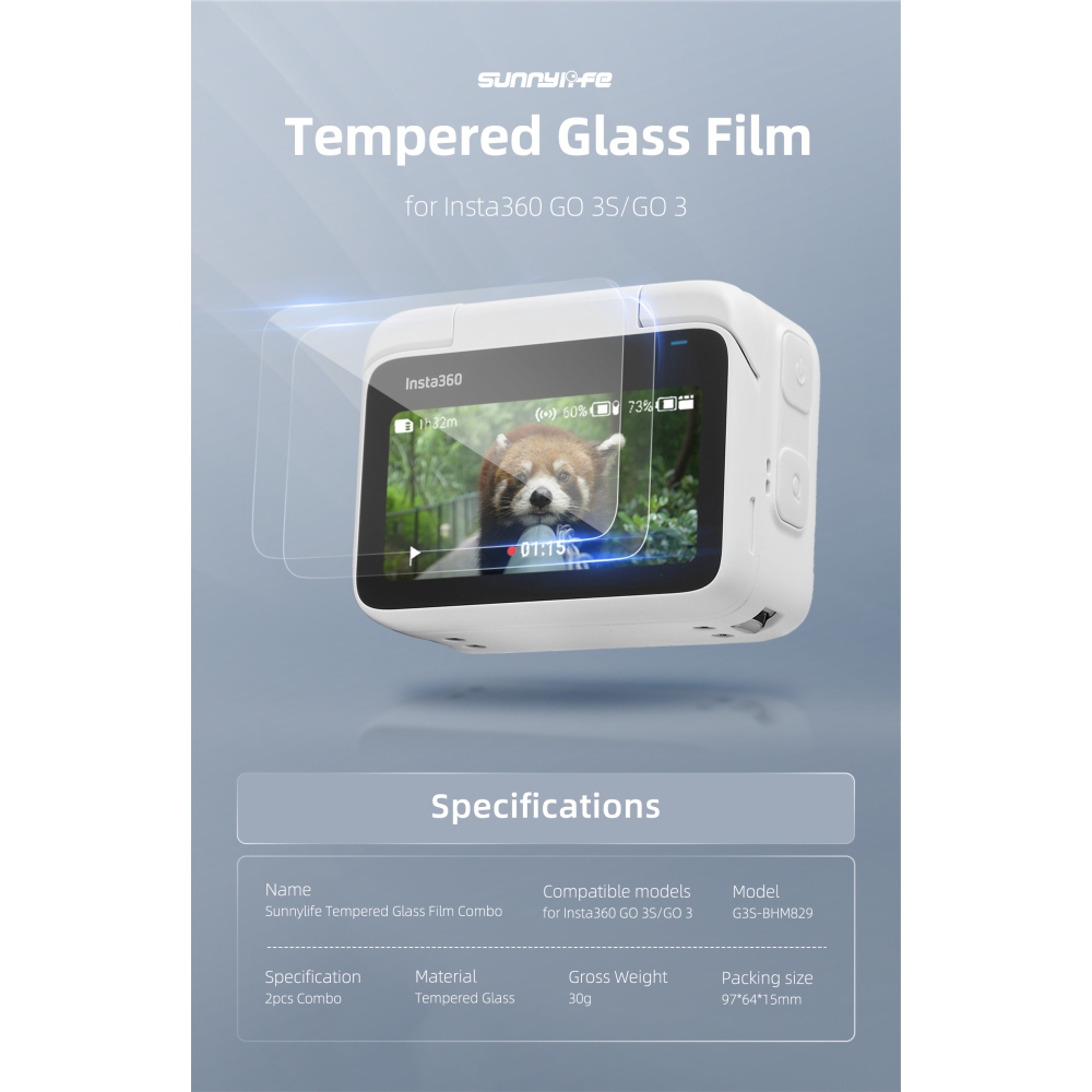 Tvrdené sklo na displej pre Insta360 GO 3 / GO 3S (2 ks)