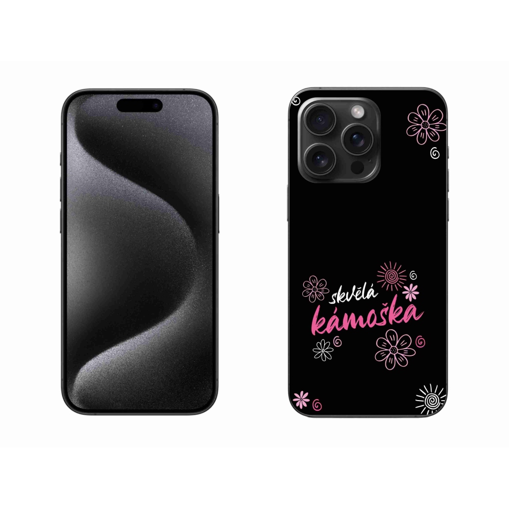 Gélový kryt mmCase na iPhone 15 Pro Max - skvelá kamoška čierne pozadie