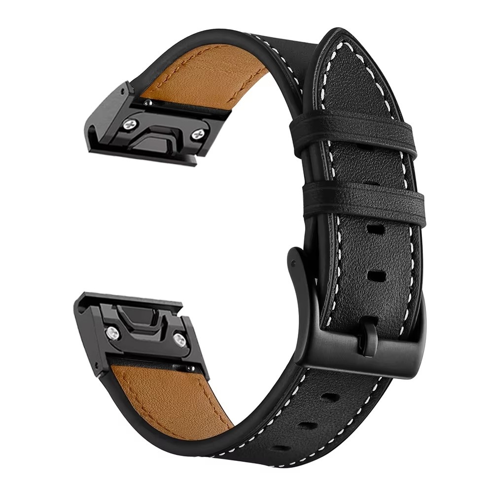 Leathe koženkový remienok na Garmin Fenix ​​8 Pro 47mm/Fenix ​​8 47mm - čierny