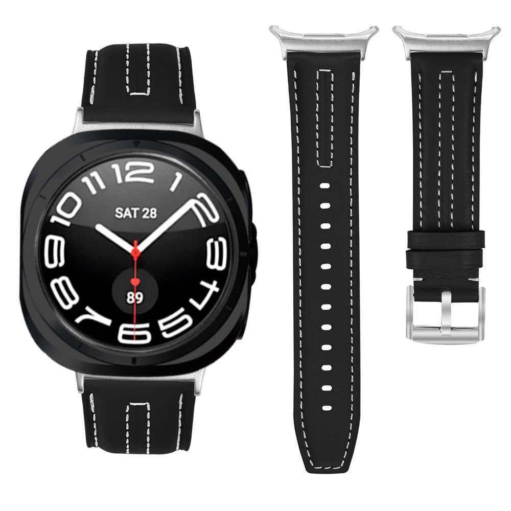 Leathe koženkový remienok na Samsung Galaxy Watch Ultra (2025) 47mm - čierny