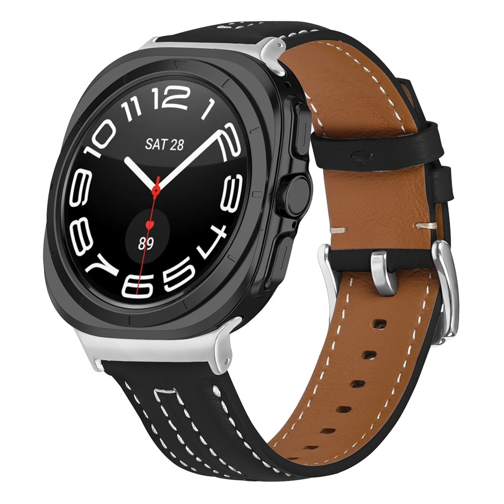 Leathe koženkový remienok na Samsung Galaxy Watch Ultra (2025) 47mm - čierny