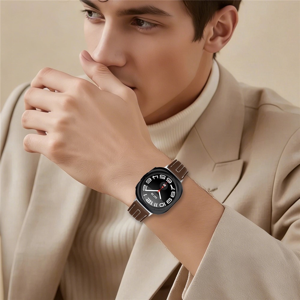 Leathe koženkový remienok na Samsung Galaxy Watch Ultra (2025) 47mm - hnedý
