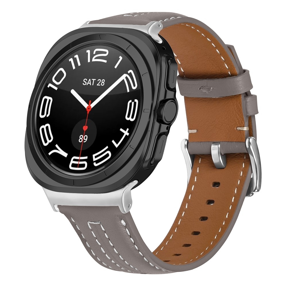 Leathe koženkový remienok na Samsung Galaxy Watch Ultra (2025) 47mm - tmavosivý