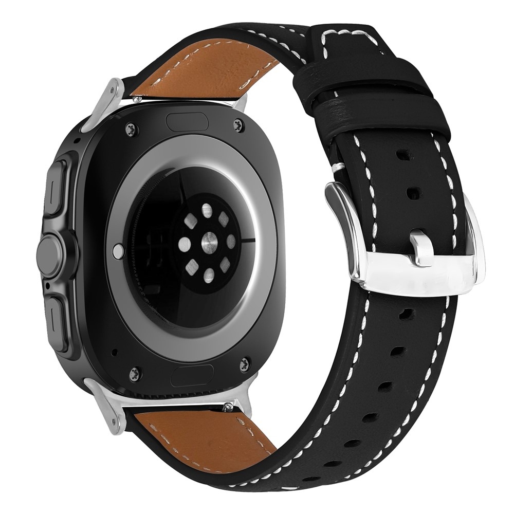 Leathe koženkový remienok na Samsung Galaxy Watch8 Classic 46mm/Watch8 44mm/40mm - čierny
