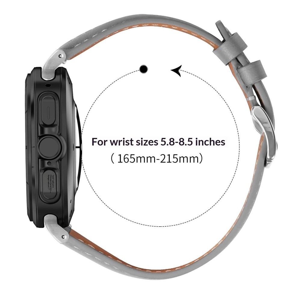 Leathe koženkový remienok na Samsung Galaxy Watch8 Classic 46mm/Watch8 44mm/40mm - svetlosivý