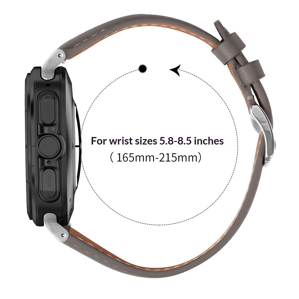 Leathe koženkový remienok na Samsung Galaxy Watch8 Classic 46mm/Watch8 44mm/40mm - tmavosivý