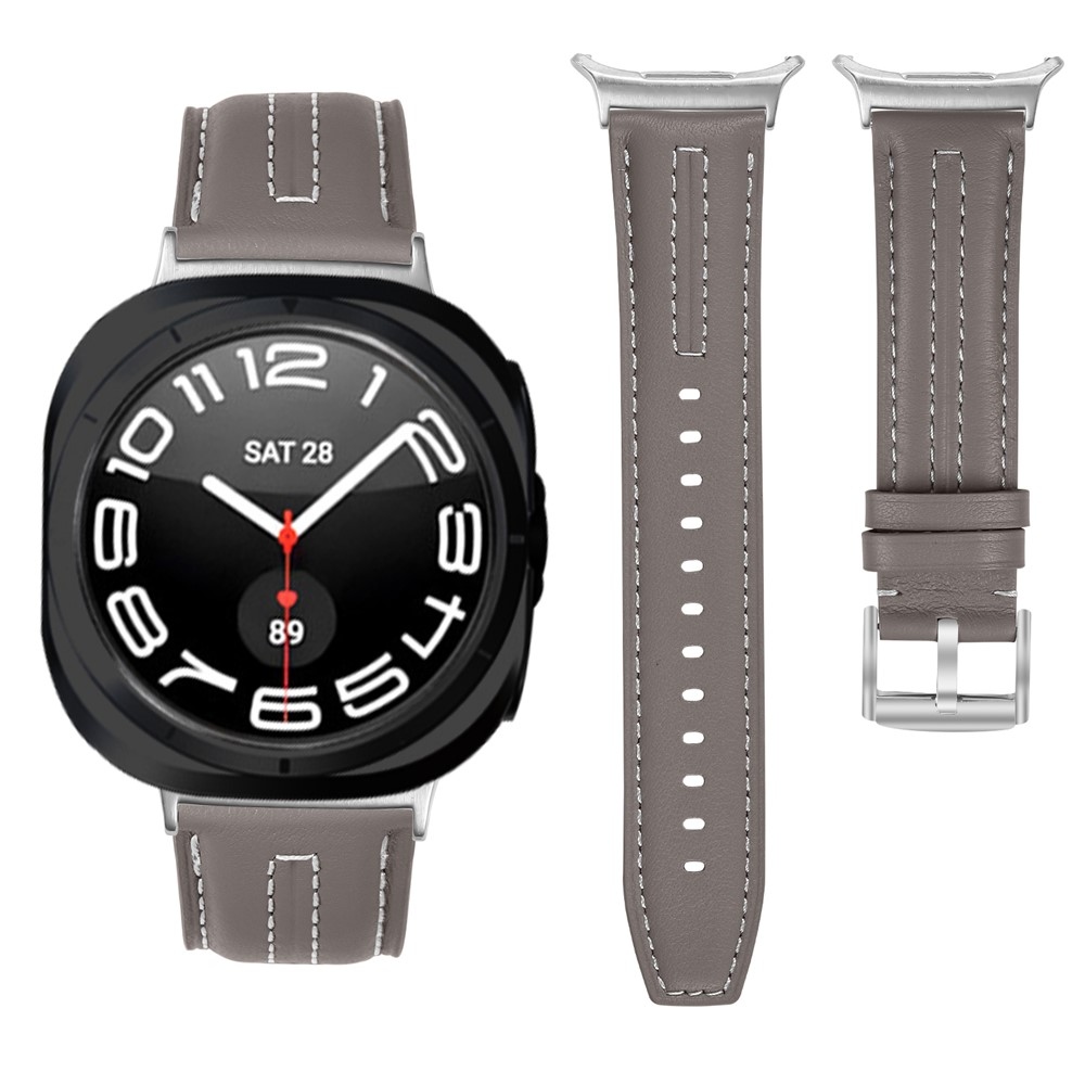 Leathe koženkový remienok na Samsung Galaxy Watch8 Classic 46mm/Watch8 44mm/40mm - tmavosivý