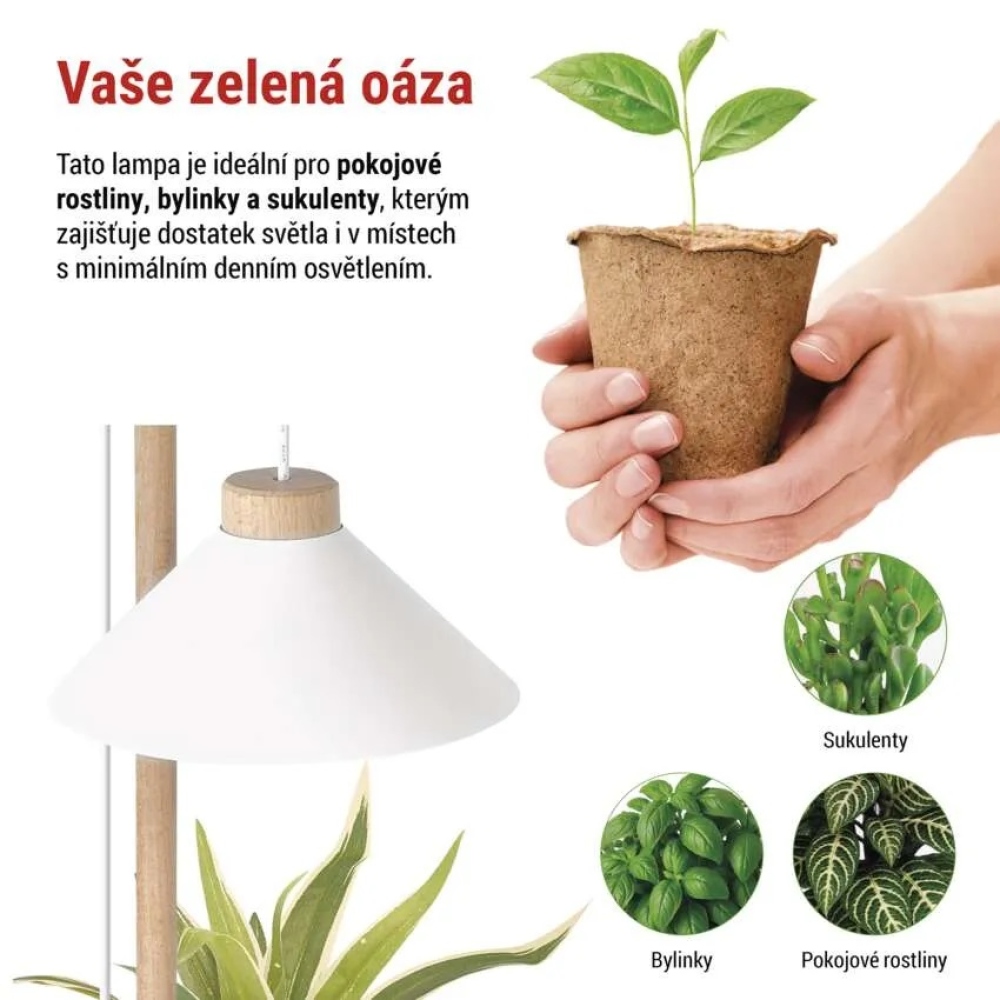 LED GROW pestovateľská lampa 7 W, časovač - biela