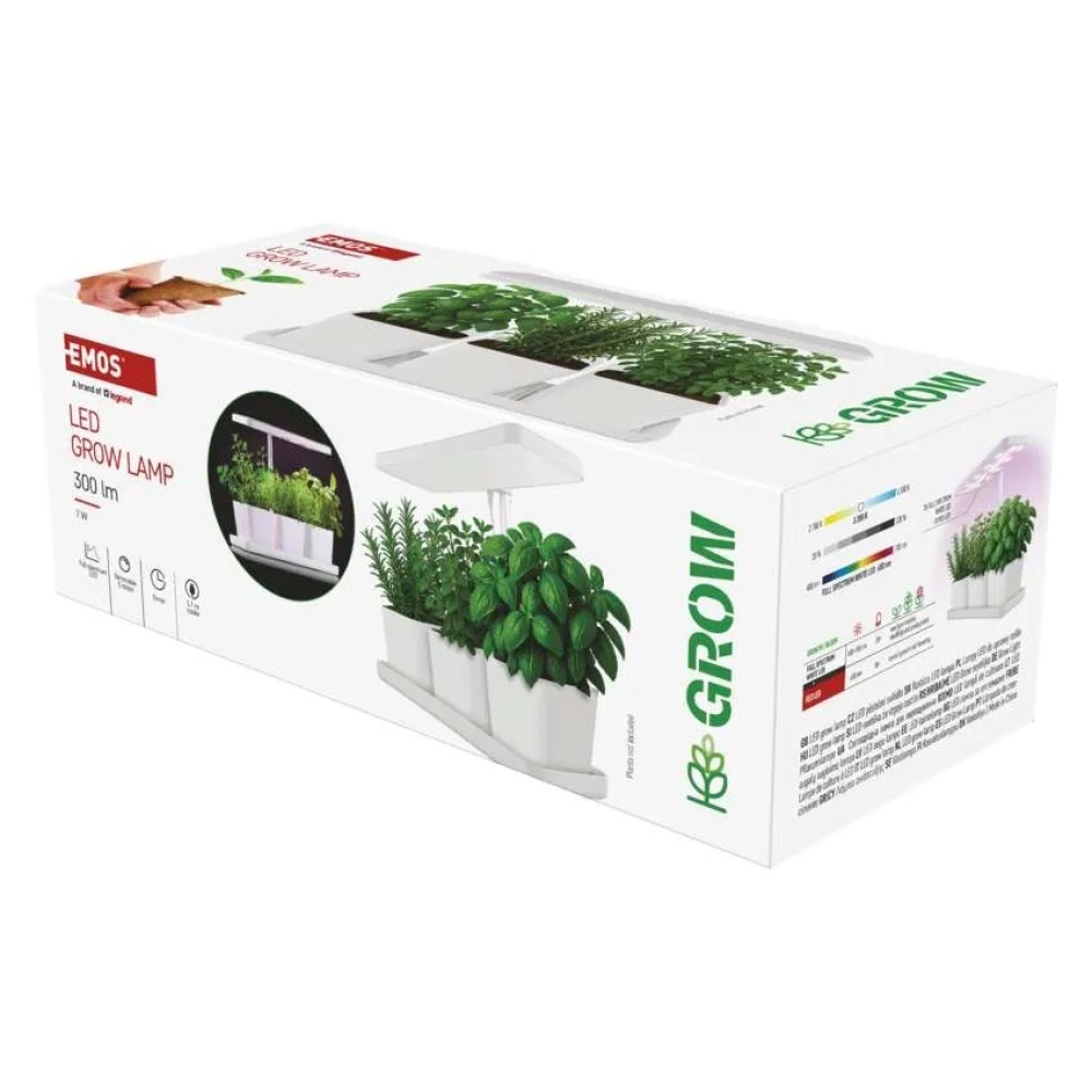 LED GROW pestovateľská lampa 7 W, časovač, stmievateľná - biela