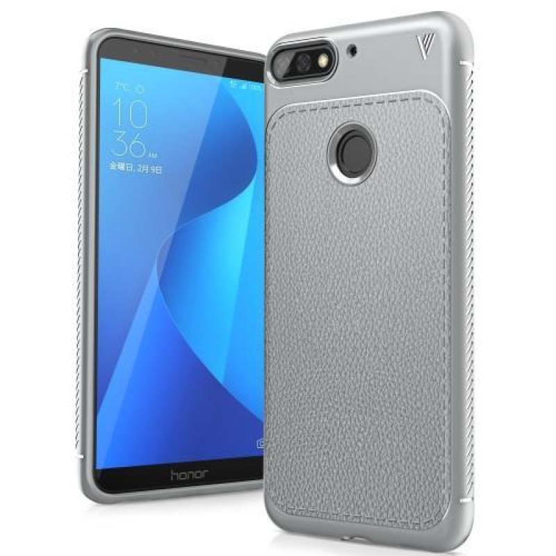 LEN gélový obal s textúrou na Huawei Y7 Prime (2018) a Honor 7C - šedý