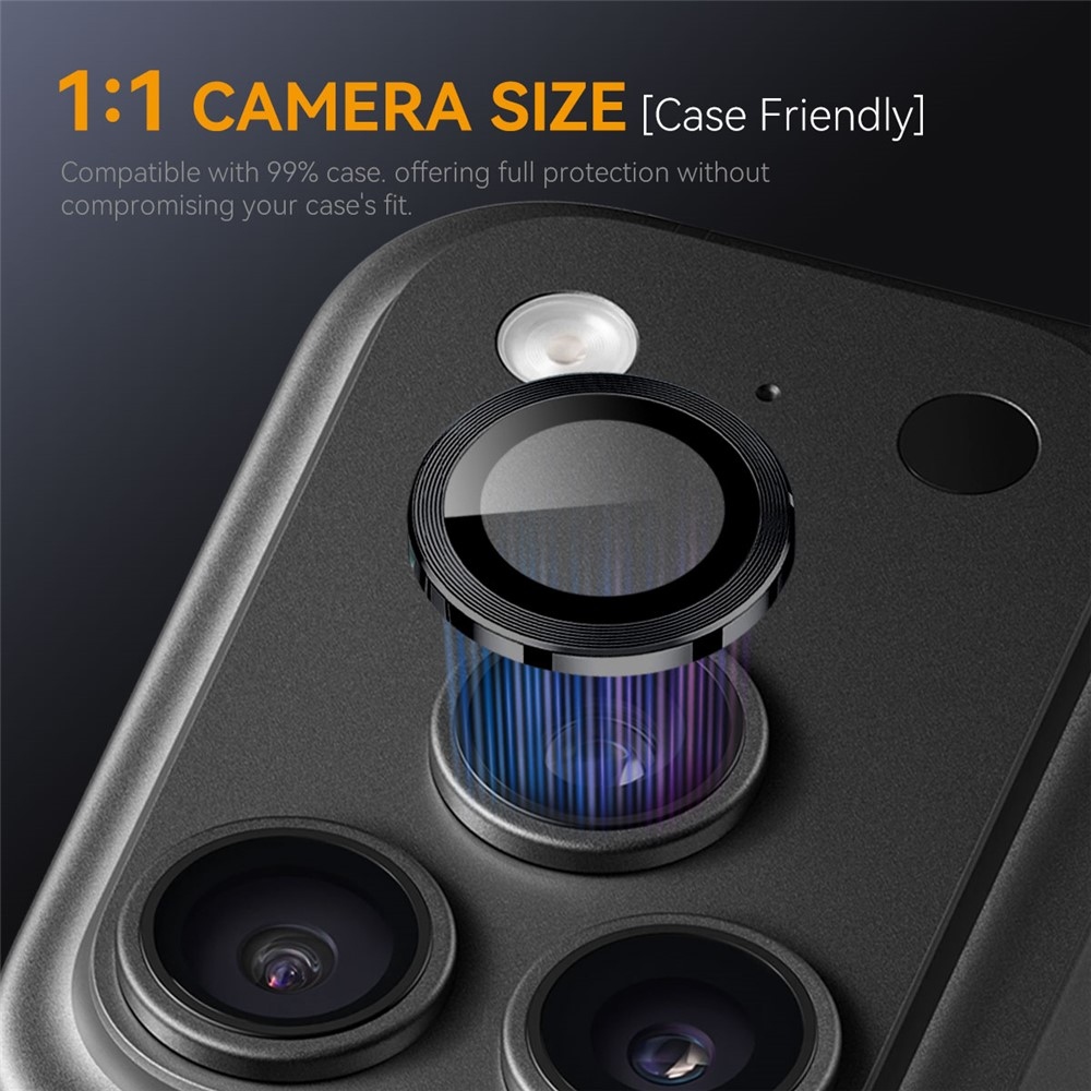 Lens sklo šošovky fotoaparátu (samostatné sklá) na mobil iPhone 18 Pro Max/18 Pro - čierne