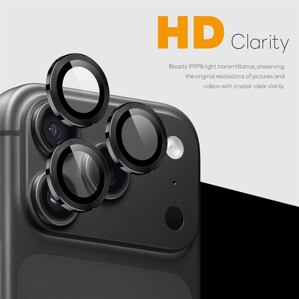 Lens sklo šošovky fotoaparátu (samostatné sklá) na mobil iPhone 18 Pro Max/18 Pro - čierne