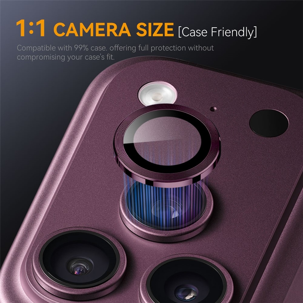 Lens sklo šošovky fotoaparátu (samostatné sklá) na mobil iPhone 18 Pro Max/18 Pro - fialové