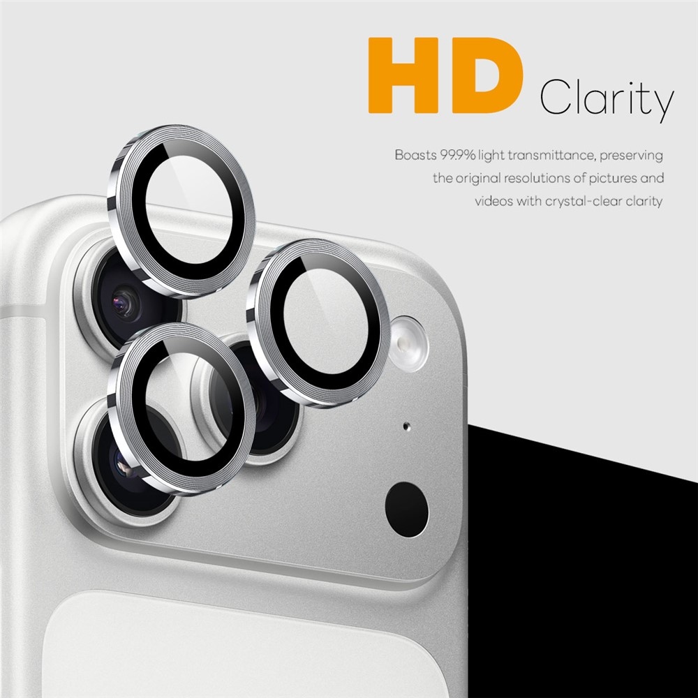 Lens sklo šošovky fotoaparátu (samostatné sklá) na mobil iPhone 18 Pro Max/18 Pro - strieborné