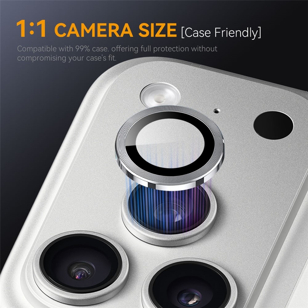 Lens sklo šošovky fotoaparátu (samostatné sklá) na mobil iPhone 18 Pro Max/18 Pro - strieborné