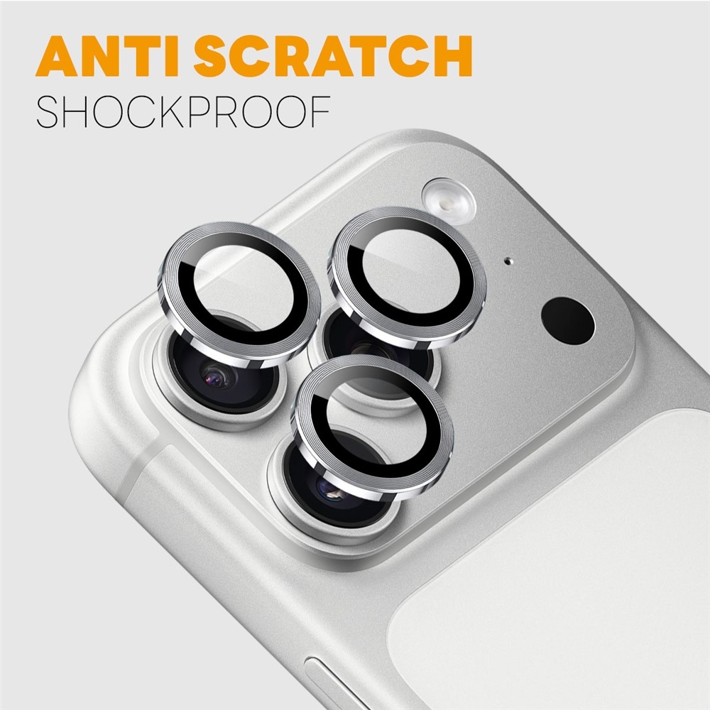 Lens sklo šošovky fotoaparátu (samostatné sklá) na mobil iPhone 18 Pro Max/18 Pro - strieborné