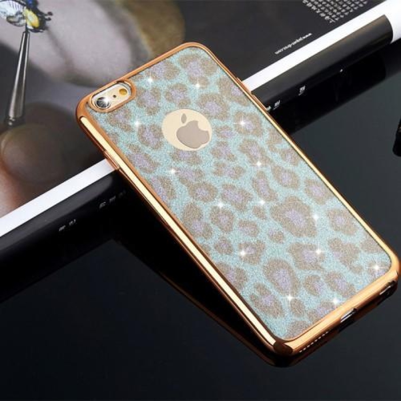 Leopard matný gélový obal na iPhone 6s Plus a 6 Plus - modrý